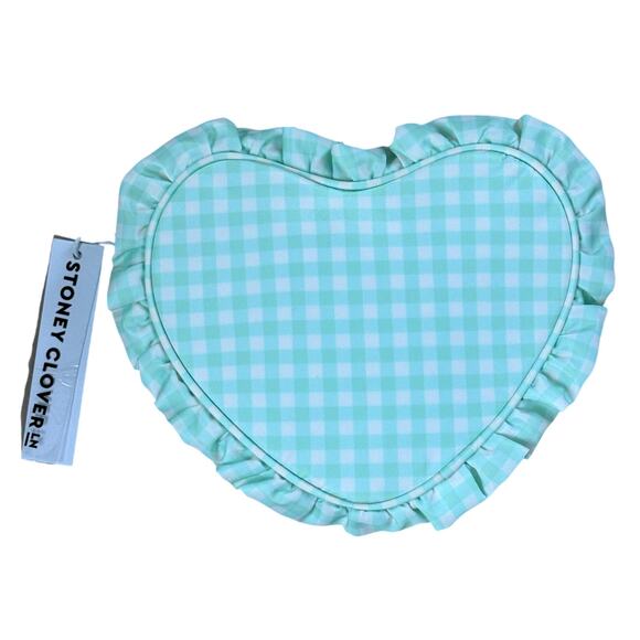 Stoney Clover Lane Ruffle Heart Pouch in Mint Chip - Picture 1 of 9